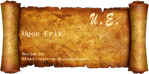 Ugor Erik névjegykártya